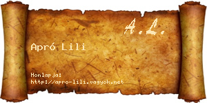 Apró Lili névjegykártya